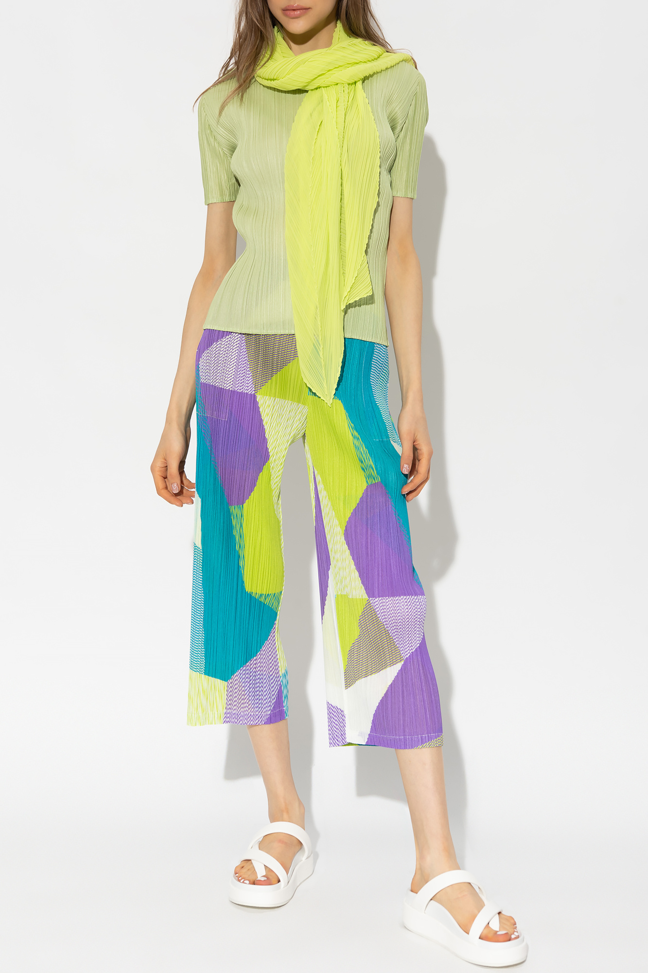 Green Pleated T-shirt Issey Miyake Pleats Please - Vitkac Canada